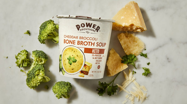 Keto Cheddar Broccoli Bone Broth Soup