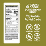 Cheddar Broccoli Bone Broth Soup Cup nutrition