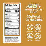 Chicken Vegetable Bone Broth Soup nutrition panel